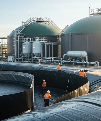 Biogas digesters and tanks