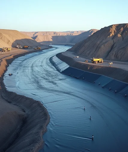 Leach pads and tailing ponds